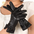 Guantes de cuero femeninos de la manera del estilo del arco de la manera